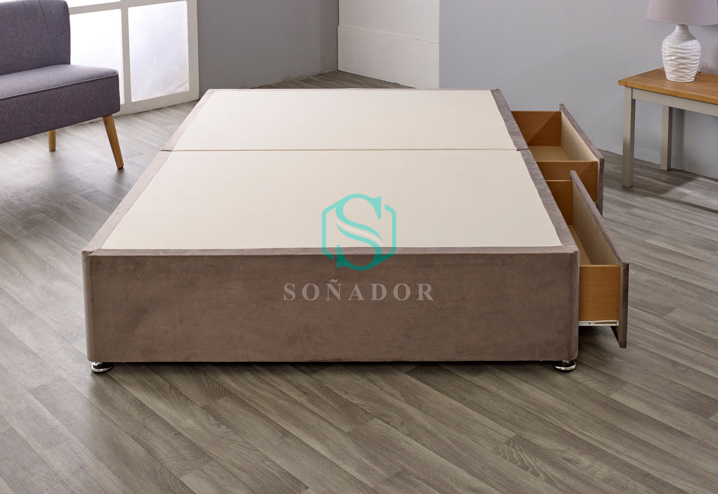 Divan Base 2 Drawers Same Side by Sonador