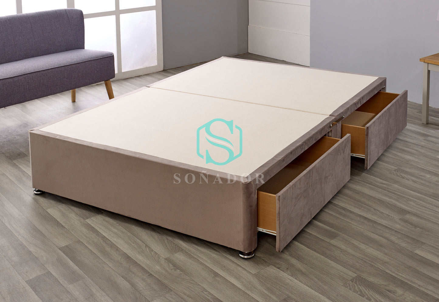 Divan Base 2 Drawers Same Side